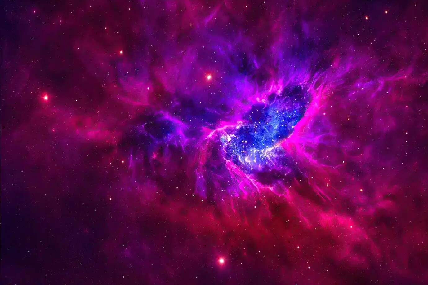 A realistic space background featuring a starry night cosmos, shining stars, the Milky Way, stardust, and a colorful galaxy.